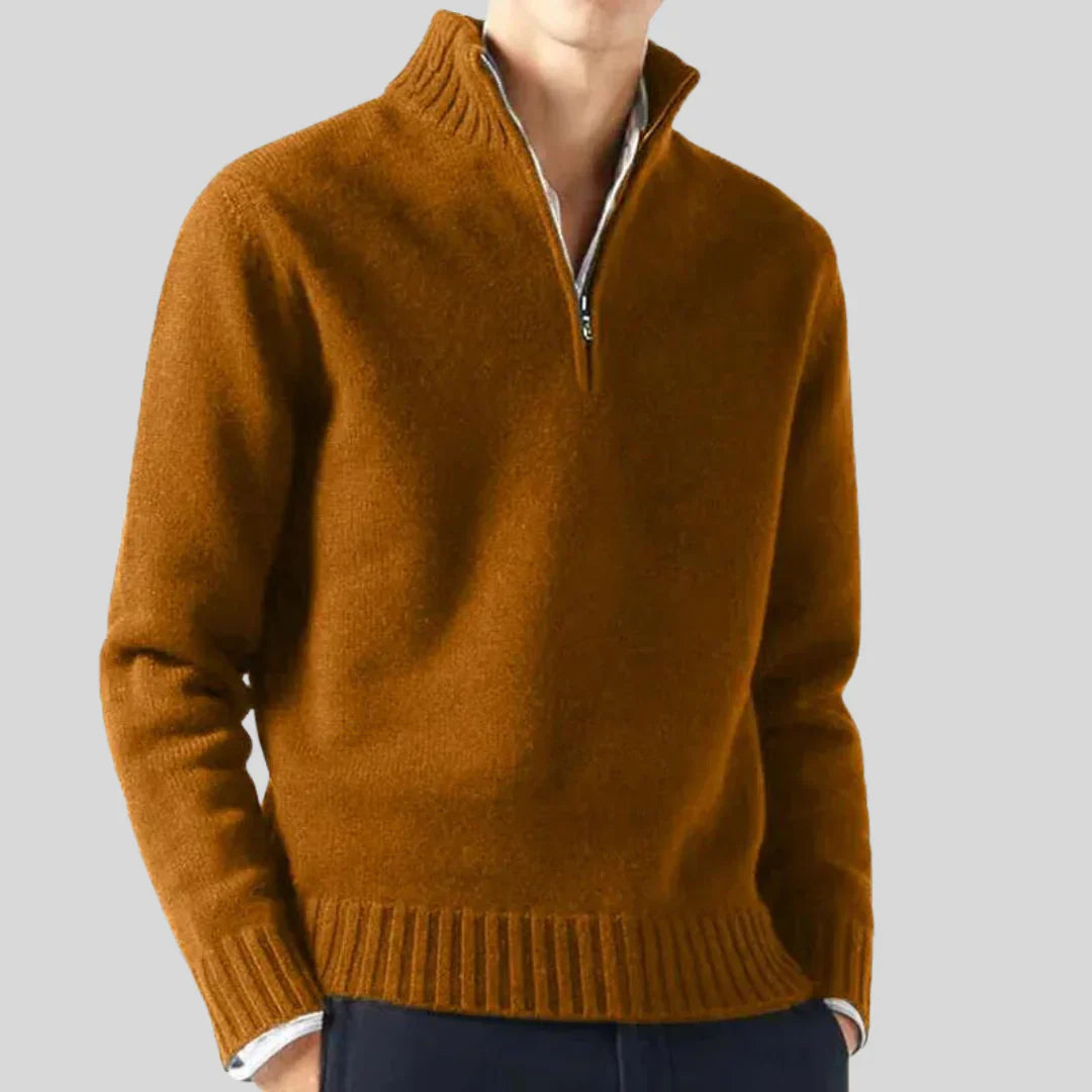 Anton luxurious half-zip sweater – men