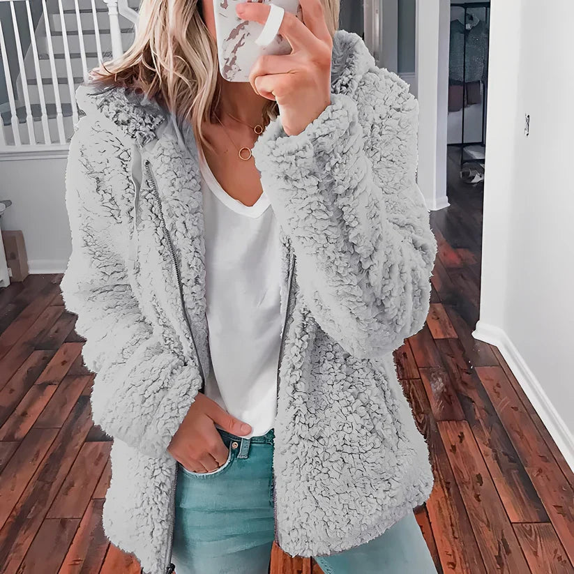 Berenice thick wool jacket with hood – women