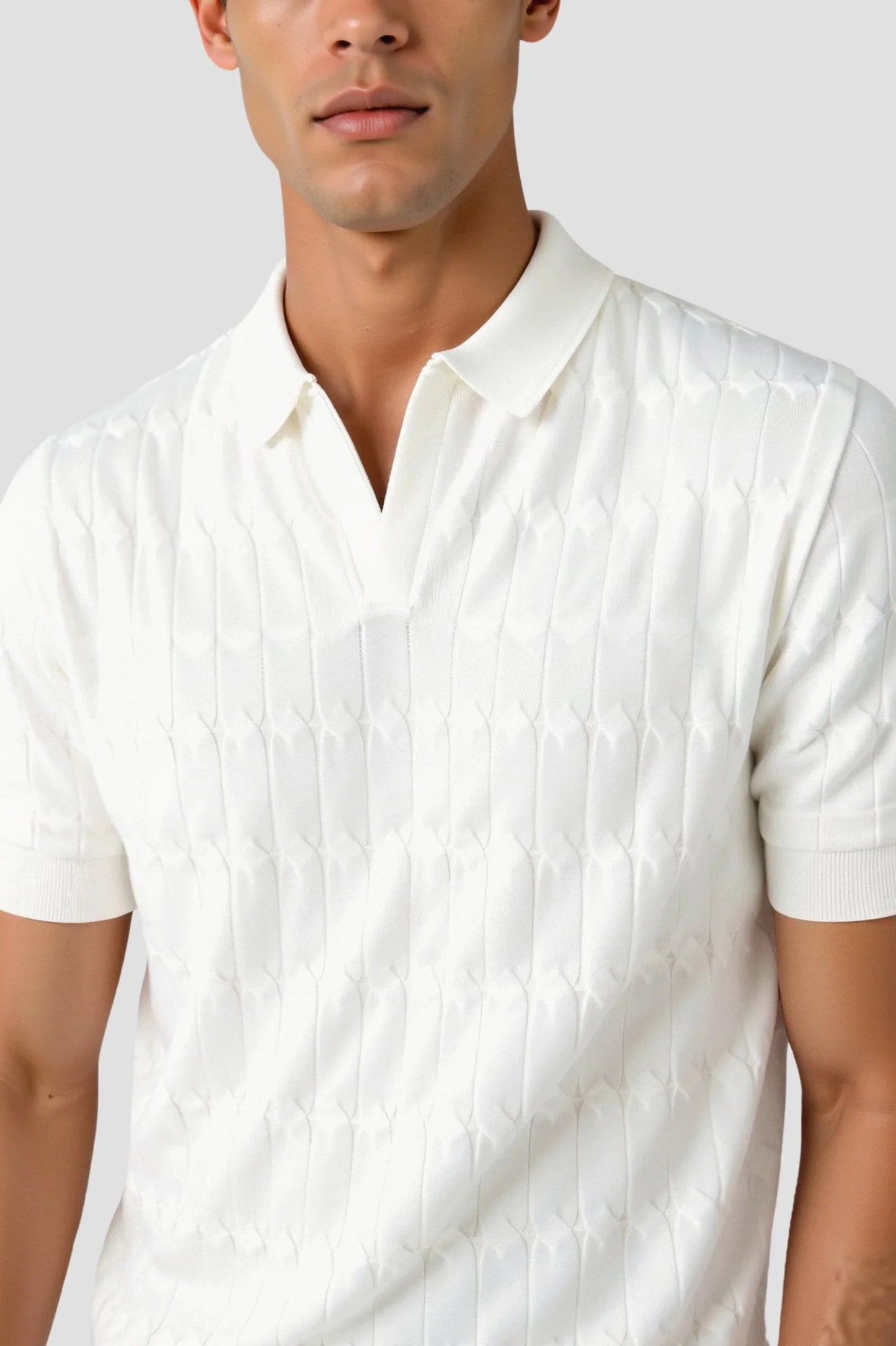Classic white men’s polo shirt