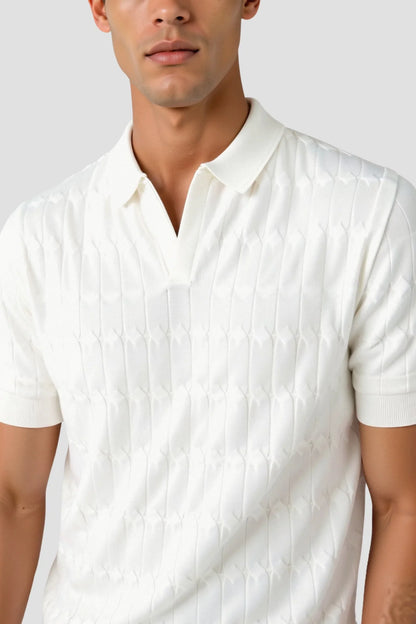 Classic white men’s polo shirt