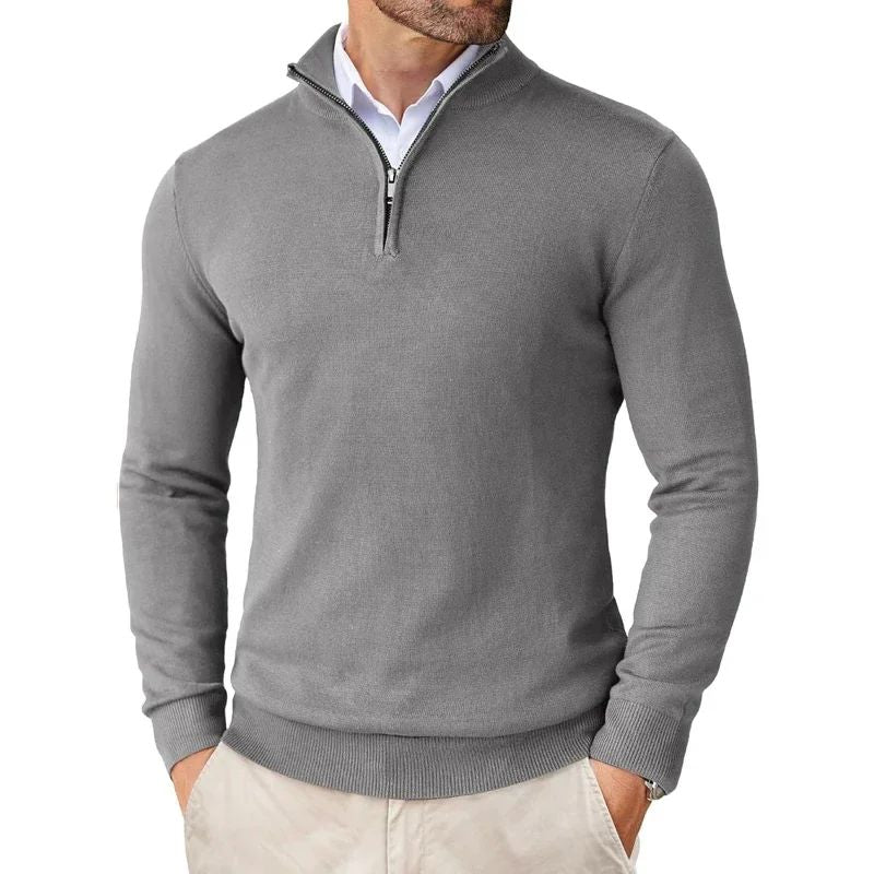 Bowen modern half-zip sweater – men