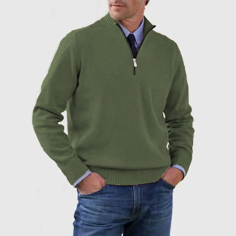 Men's pullover with half zip – cozy and modern