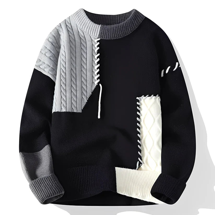Carter stylish warm patchwork pullover – men