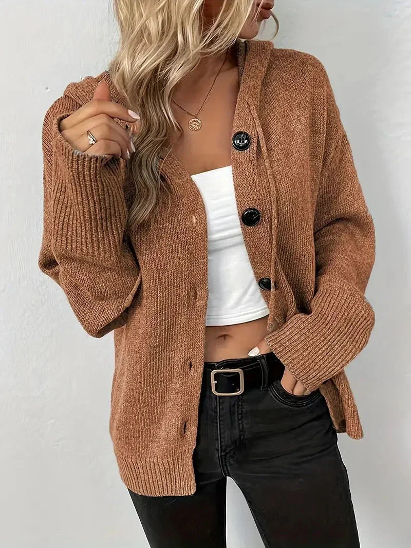 Carla modern warm hooded cardigan – women