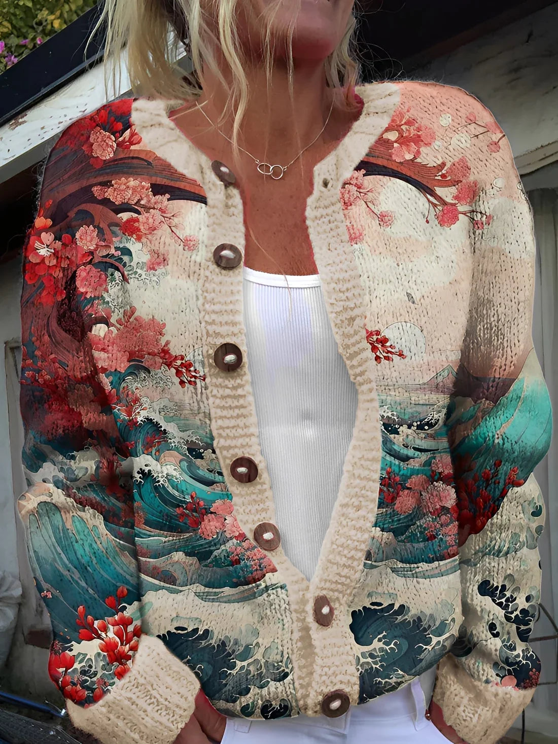 Kandace floral knit cardigan – women