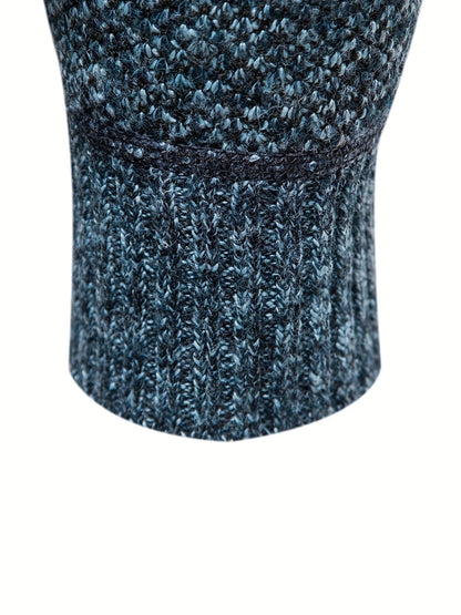 Men’s high-neck quarter-zip knit sweater – men