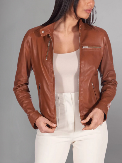 Womens Top Gun Vegan Black Leather Jacket