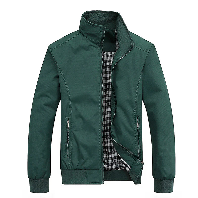 Light transitional jacket with stand collar – men