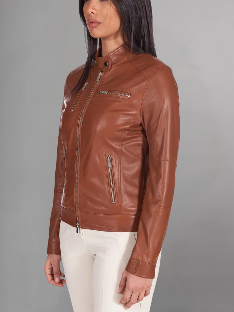 Womens Top Gun Vegan Black Leather Jacket