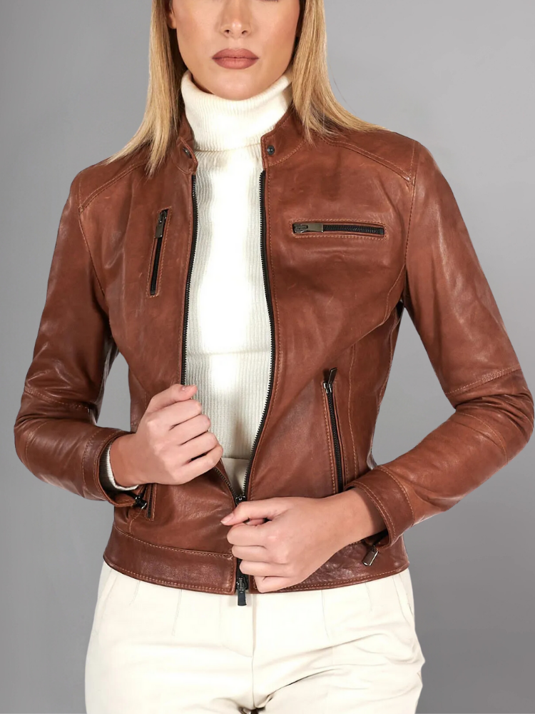 Womens Top Gun Vegan Black Leather Jacket