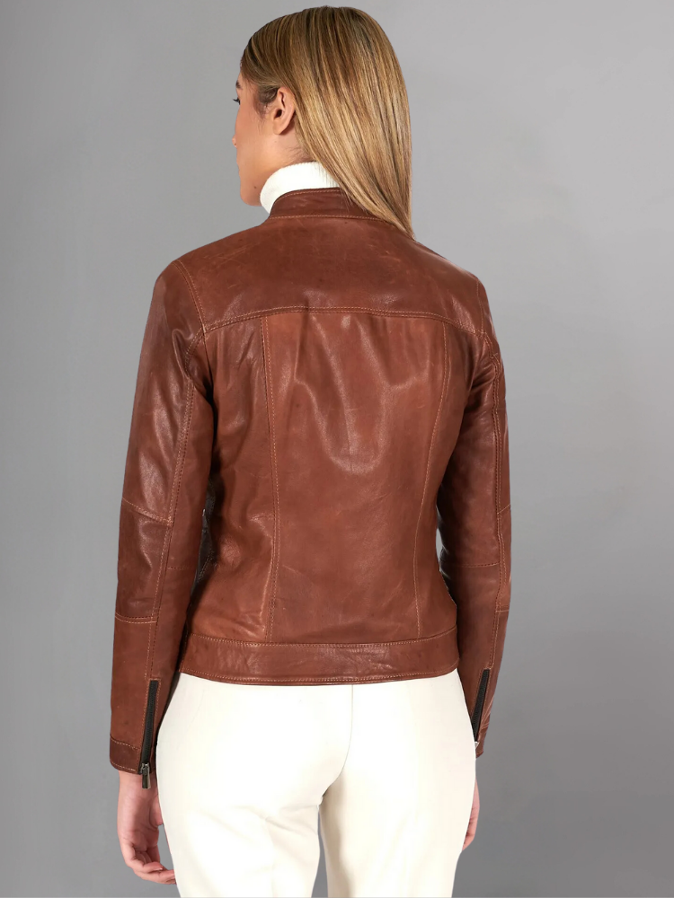 Womens Top Gun Vegan Black Leather Jacket