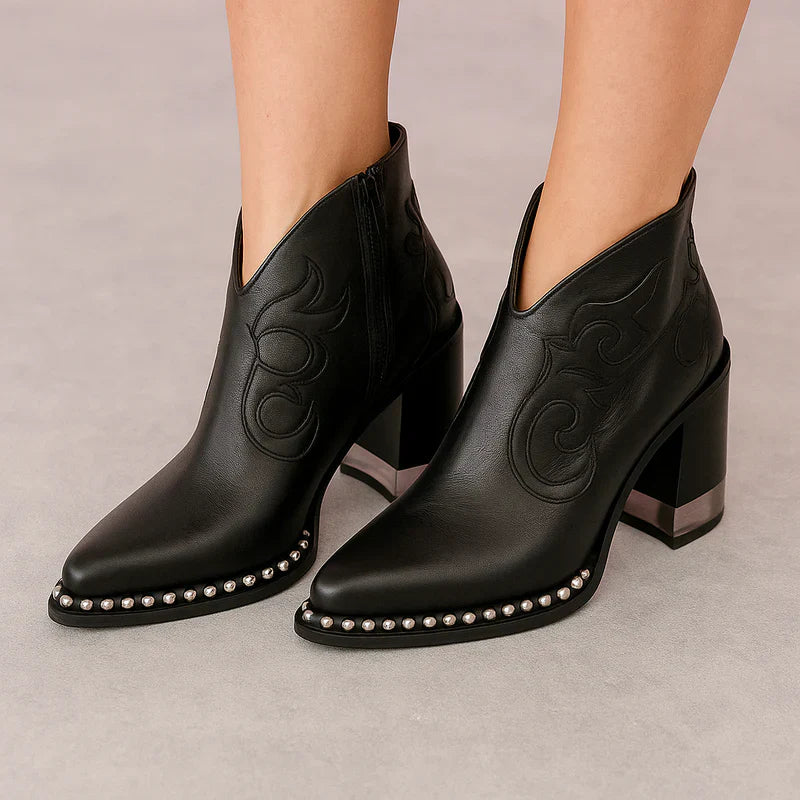 Criselda western vegan leather ankle boots – women