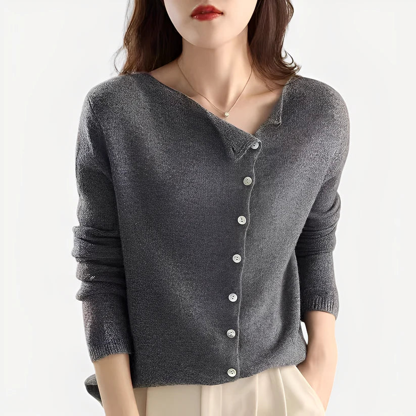 Daria stylish warm single-breasted knit cardigan – women