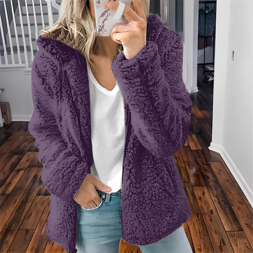 Berenice thick wool jacket with hood – women