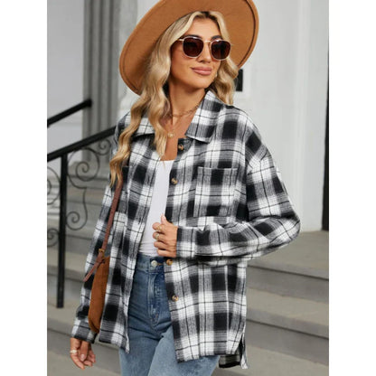 Milano women's checked blouse made of high-quality cotton