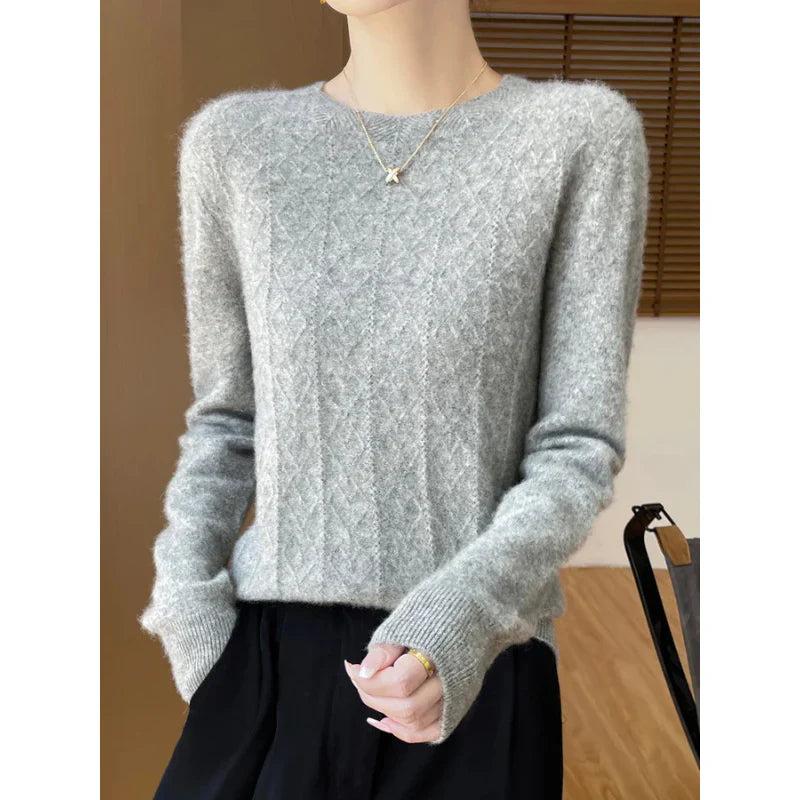Celina women's merino wool sweater, classic and elegant