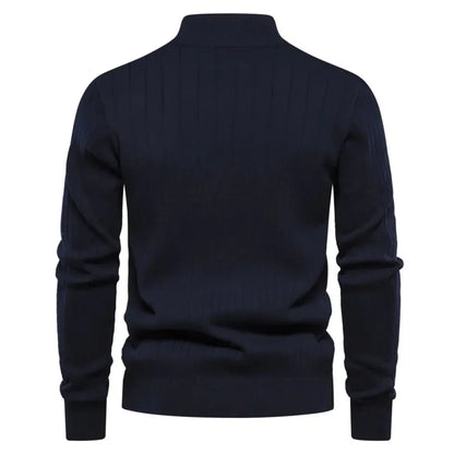 Men's knit sweater with half zip – warm winter quality