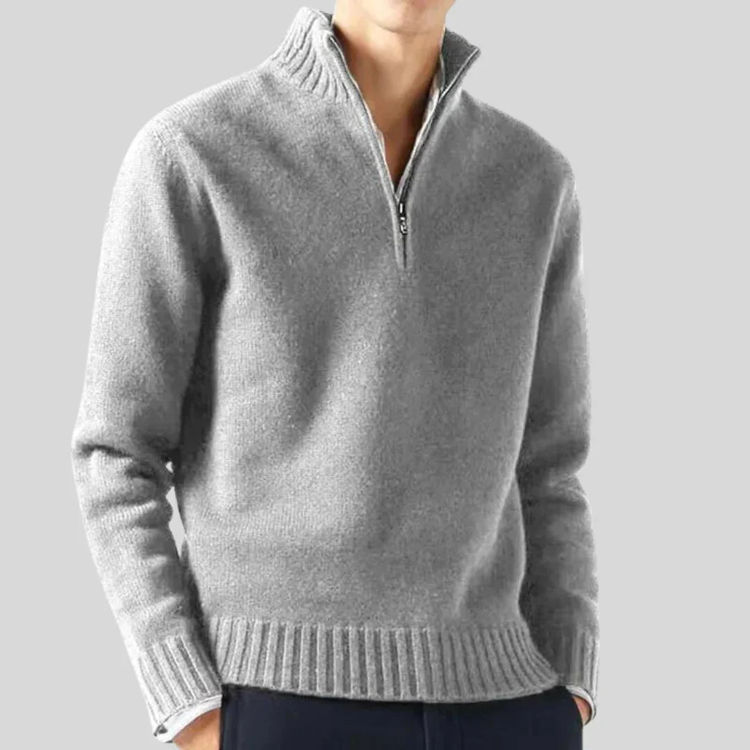 Anton luxurious half-zip sweater – men