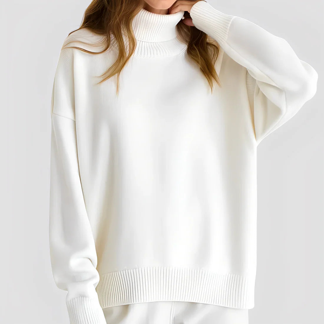 Nylah simple oversized turtleneck sweater – women
