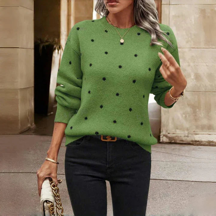 Lilah | polka dot knit sweater