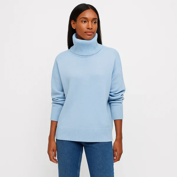 Women's plus-size roll-neck sweater – warm knit for autumn & winter
