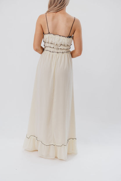 Sylvia Maxi Dress in Cream/Black