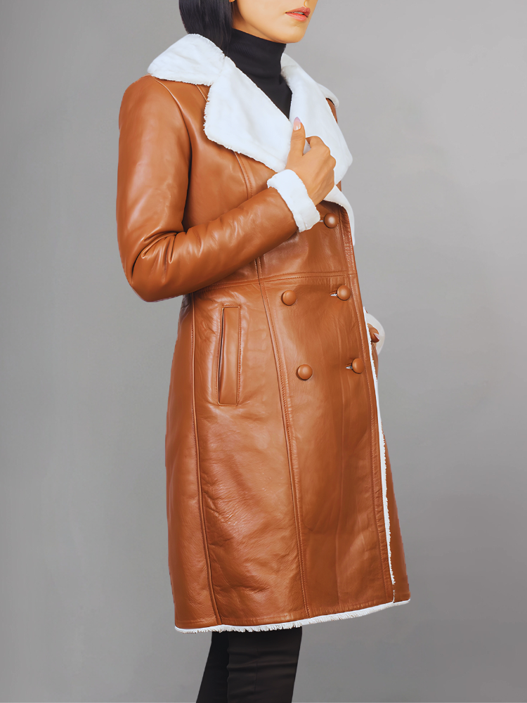 Amie Double Breasted Shearling Coat