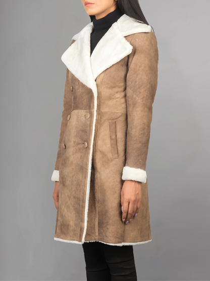 Amie Double Breasted Shearling Coat