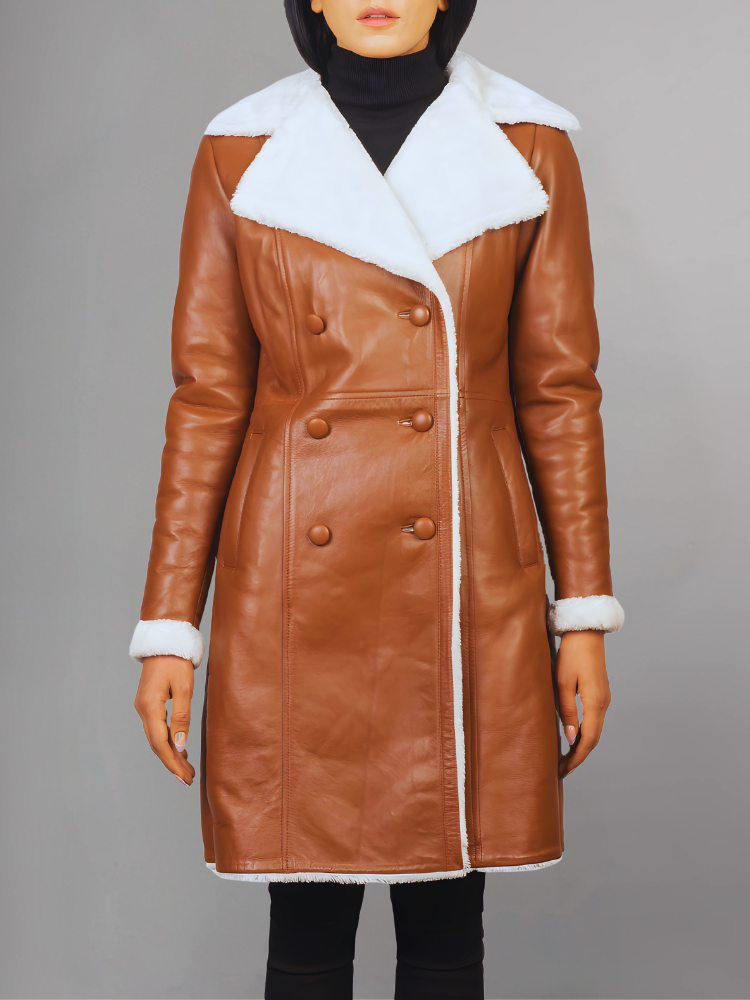 Amie Double Breasted Shearling Coat