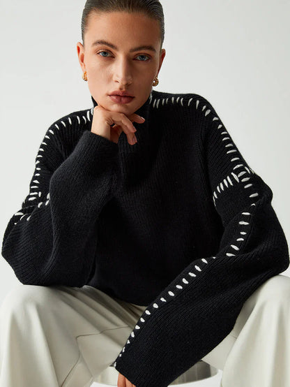 Theresa oversized turtleneck sweater – women