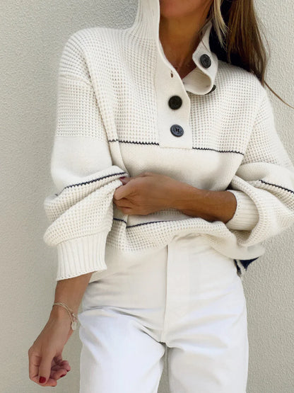 Carina open-front button sweater – women