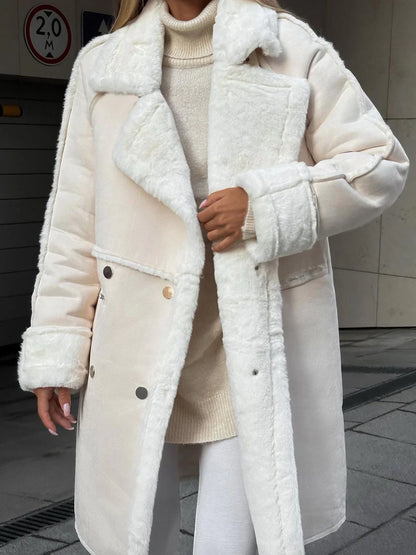 Long warm trench coat for winter – women