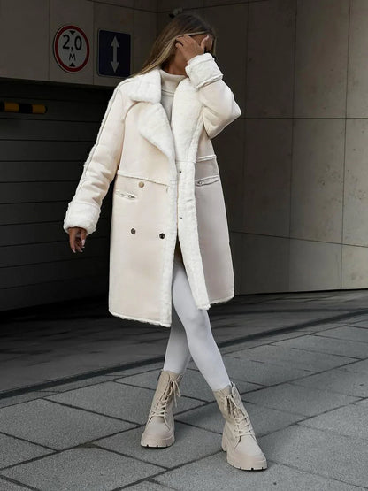 Long warm trench coat for winter – women