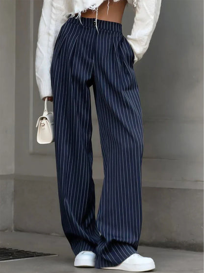 Diana striped pleated pants – women