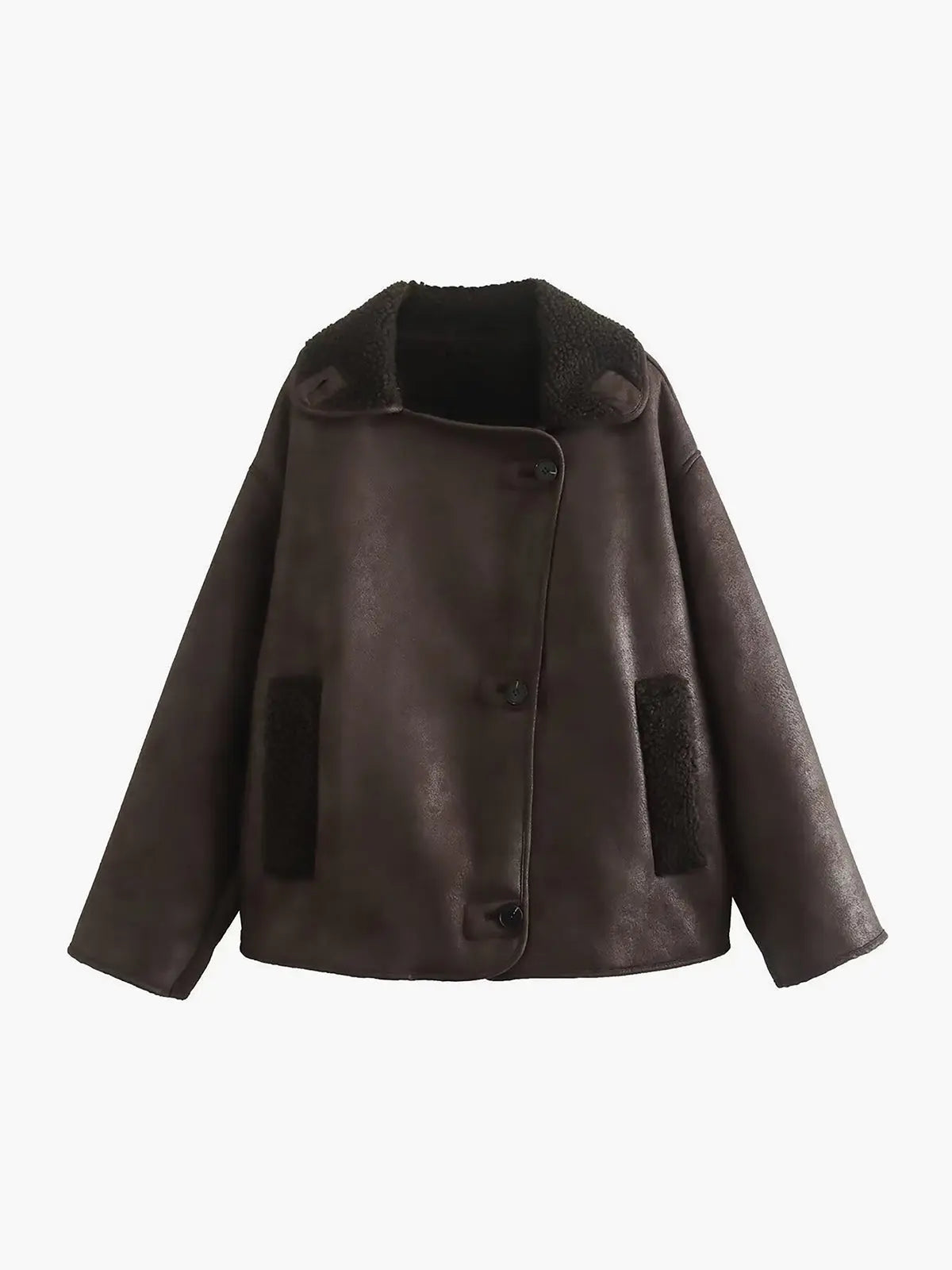 Olivia faux leather lapel jacket – a warm autumn/winter must-have