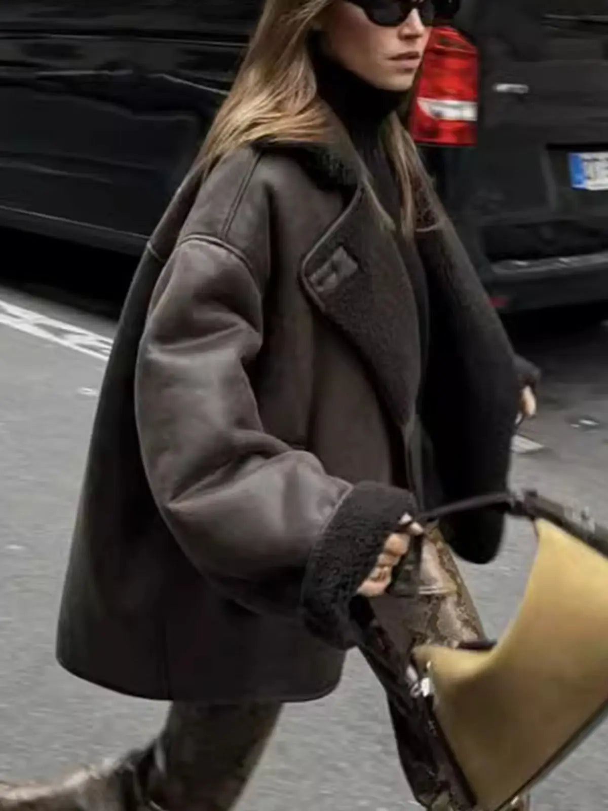 Olivia faux leather lapel jacket – a warm autumn/winter must-have