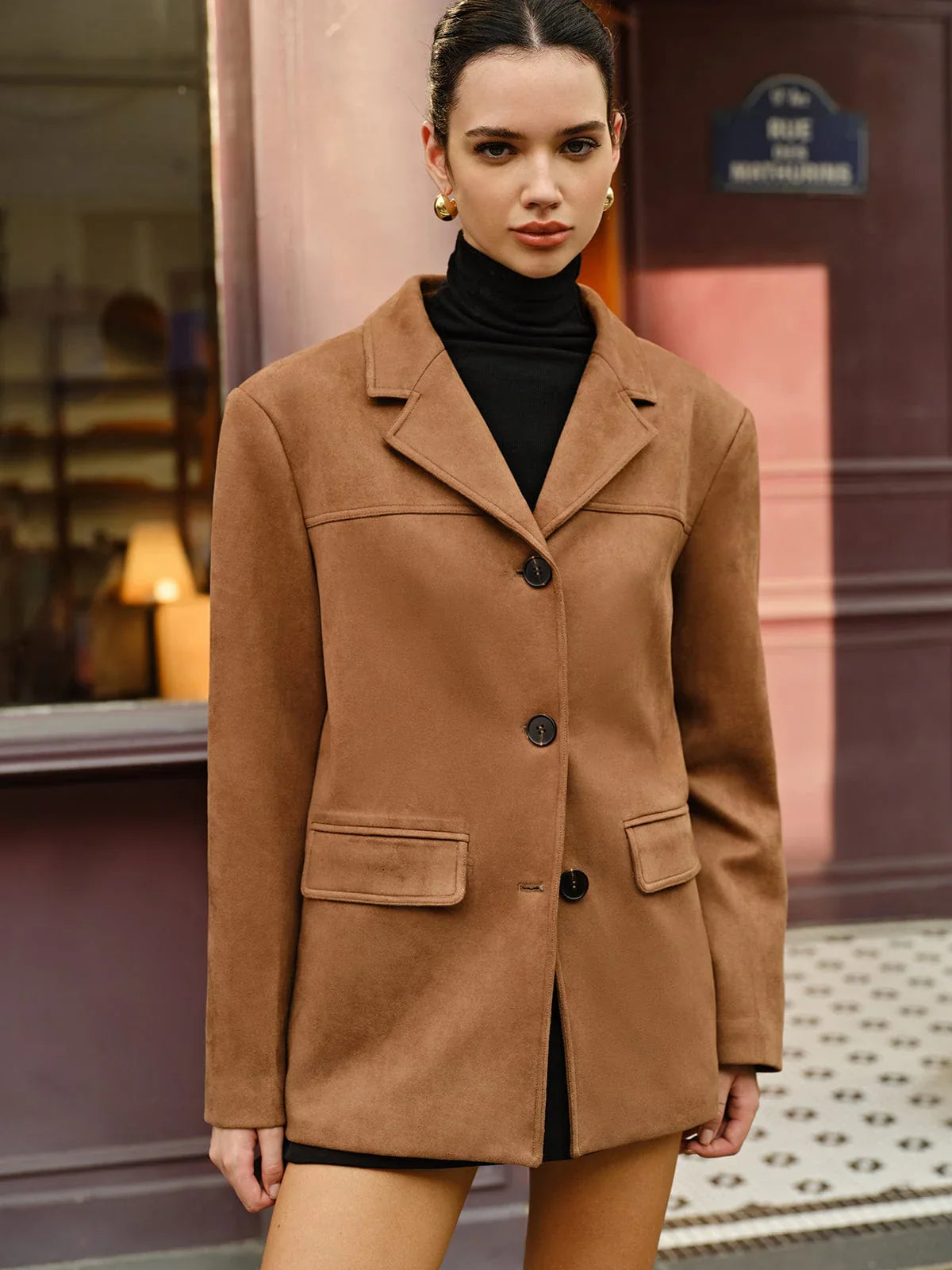 Silke casual brown suede blazer – women