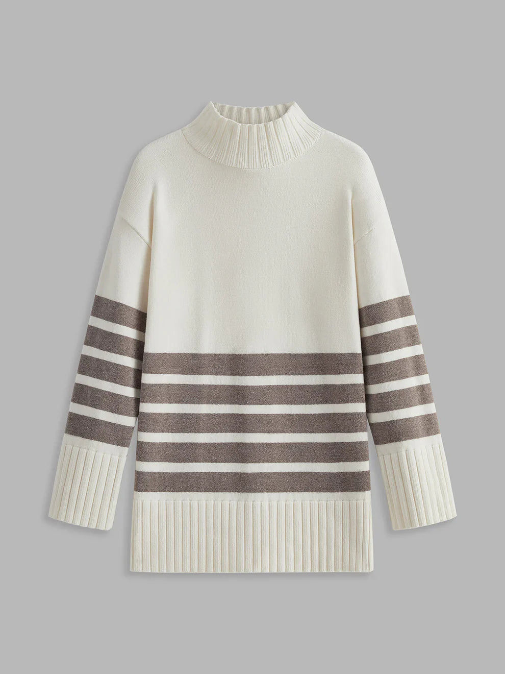 Colette striped mock-neck sweater – women