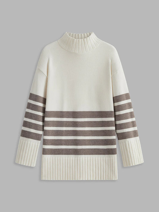Colette striped mock-neck sweater – women