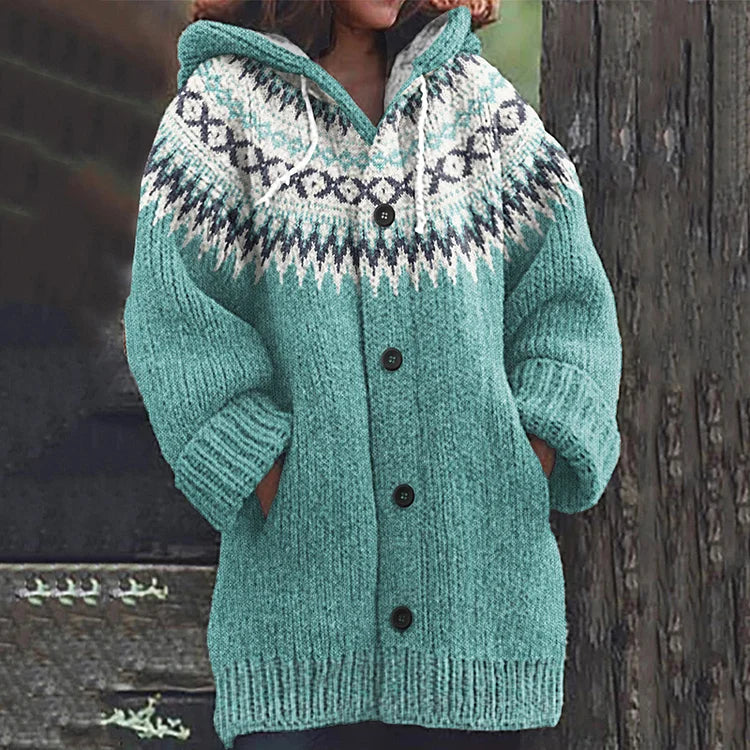 Patterned women's cardigan for cold days