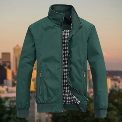Light transitional jacket with stand collar – men