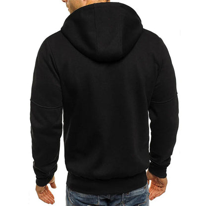 Erik – slim fit zip hoodie with ribbed cuffs and zippered pocket