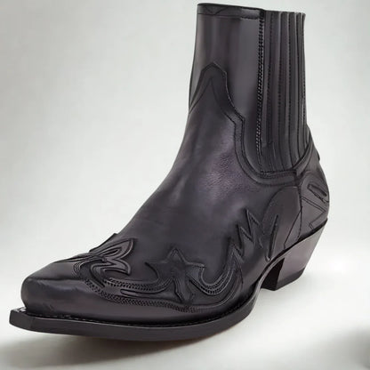 Men’s cowboy ankle boots western leather – men