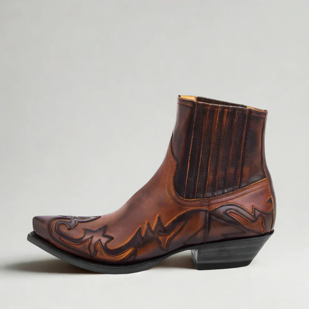 Men’s cowboy ankle boots western leather – men