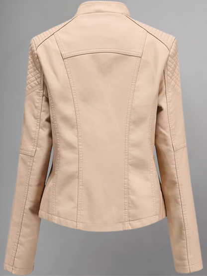 Brown Long-Sleeve Moto Jacket - Women & Plus