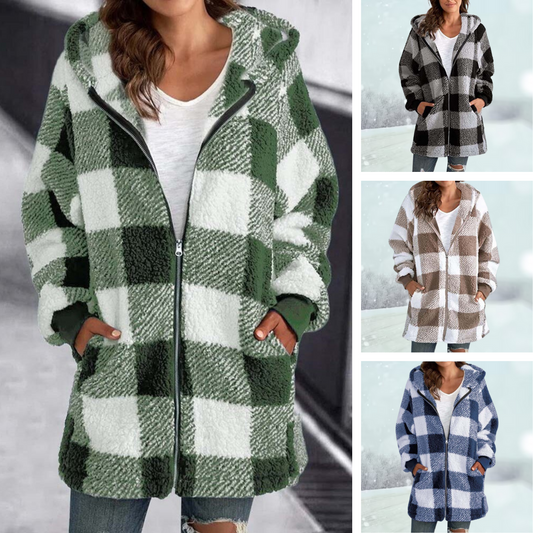 Margje | Warm Plaid Winter Coat