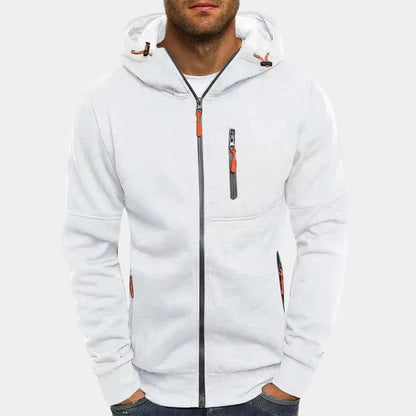 Erik – slim fit zip hoodie with ribbed cuffs and zippered pocket