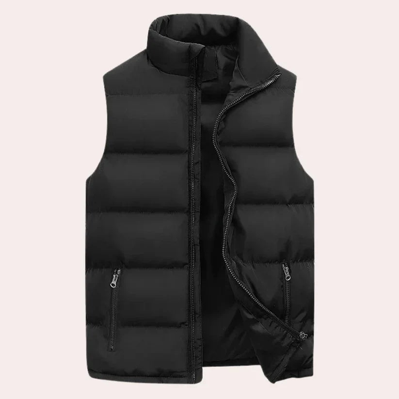 Malte – padded water-repellent vest with stand-up collar