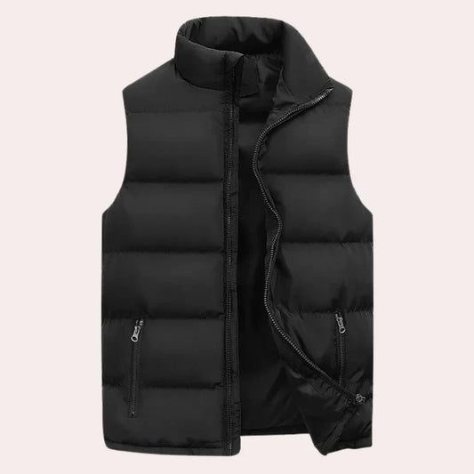 Malte – padded water-repellent vest with stand-up collar