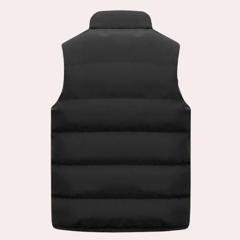 Malte – padded water-repellent vest with stand-up collar